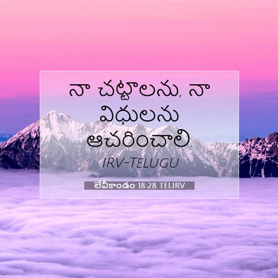Picture 07 - లేవీకాండం 18:28 TELIRV - నా చట్టాలను, నా - Bible Verse Picture
