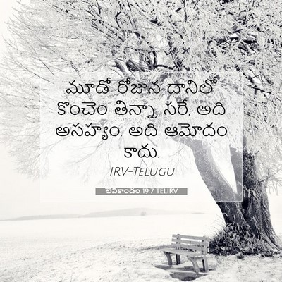 Picture 07 - లేవీకాండం 19:7 TELIRV - మూడో రోజున దానిలో - Bible Verse Picture