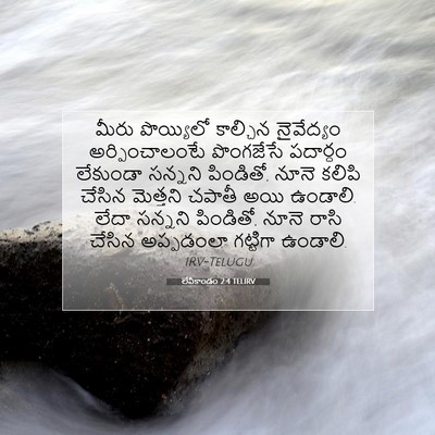Picture 07 - లేవీకాండం 2:4 TELIRV - మీరు పొయ్యిలో - Bible Verse Picture