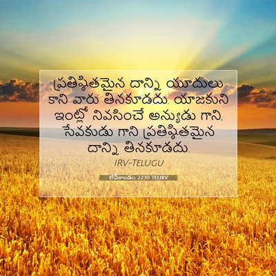 Picture 07 - లేవీకాండం 22:10 TELIRV - ప్రతిష్ఠితమైన - Bible Verse Picture