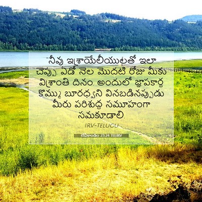 Picture 07 - లేవీకాండం 23:24 TELIRV - “నీవు - Bible Verse Picture
