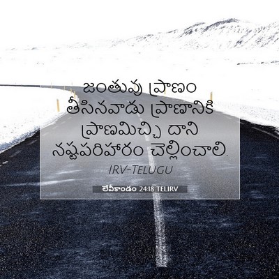 Picture 07 - లేవీకాండం 24:18 TELIRV - జంతువు ప్రాణం - Bible Verse Picture