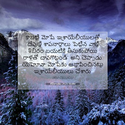 Picture 07 - లేవీకాండం 24:23 TELIRV - కాబట్టి మోషే - Bible Verse Picture