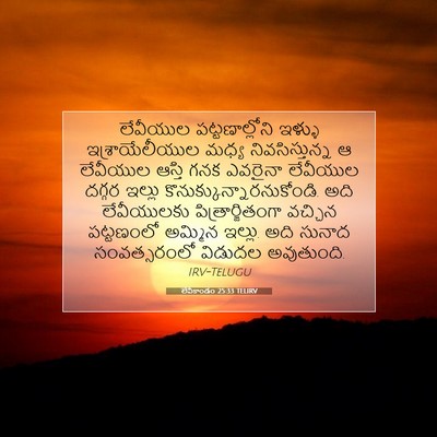 Picture 07 - లేవీకాండం 25:33 TELIRV - లేవీయుల - Bible Verse Picture