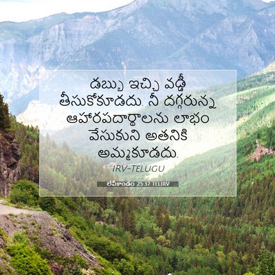 Picture 07 - లేవీకాండం 25:37 TELIRV - డబ్బు ఇచ్చి వడ్డీ - Bible Verse Picture