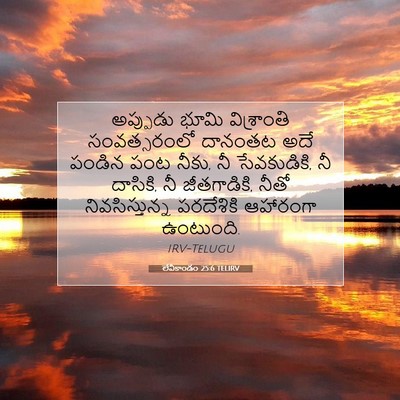 Picture 07 - లేవీకాండం 25:6 TELIRV - అప్పుడు భూమి - Bible Verse Picture
