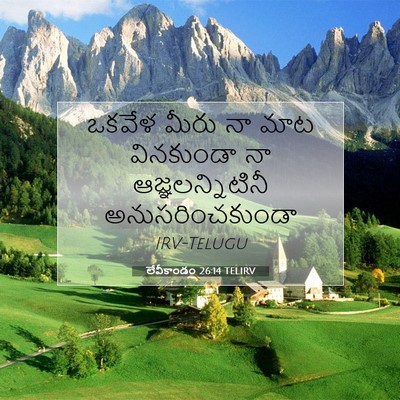 Picture 07 - లేవీకాండం 26:14 TELIRV - ఒకవేళ మీరు నా మాట - Bible Verse Picture