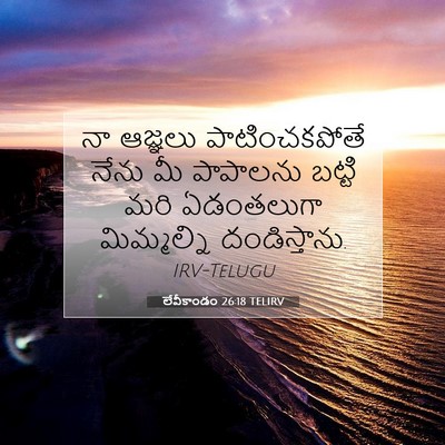 Picture 07 - లేవీకాండం 26:18 TELIRV - నా ఆజ్ఞలు - Bible Verse Picture