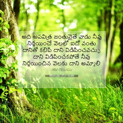 Picture 07 - లేవీకాండం 27:27 TELIRV - అది అపవిత్ర - Bible Verse Picture