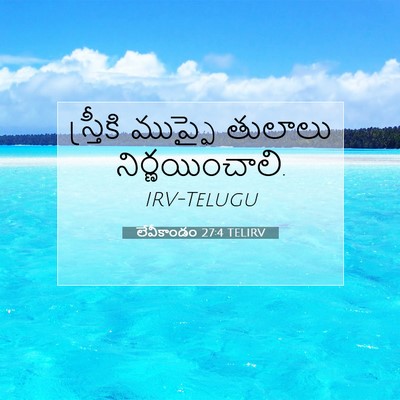 Picture 07 - లేవీకాండం 27:4 TELIRV - స్త్రీకి ముప్ఫై - Bible Verse Picture