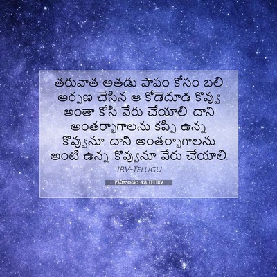 Picture 07 - లేవీకాండం 4:8 TELIRV - తరువాత అతడు పాపం - Bible Verse Picture