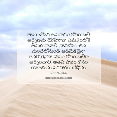 Picture 07 - లేవీకాండం 5:6 TELIRV - తాను చేసిన అపరాధం - Bible Verse Picture