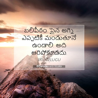 Picture 07 - లేవీకాండం 6:13 TELIRV - బలిపీఠం పైన అగ్ని - Bible Verse Picture