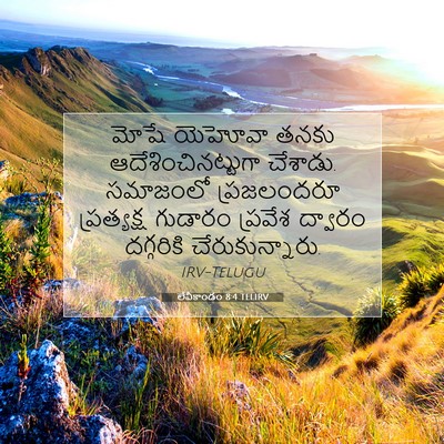 Picture 07 - లేవీకాండం 8:4 TELIRV - మోషే యెహోవా తనకు - Bible Verse Picture