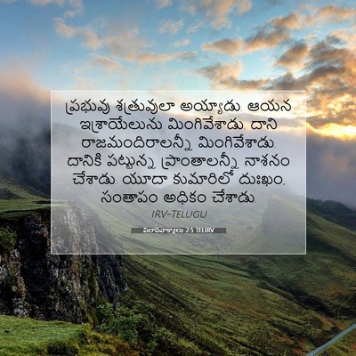 Picture 07 - విలాపవాక్యాలు 2:5 TELIRV - ప్రభువు శత్రువులా - Bible Verse Picture