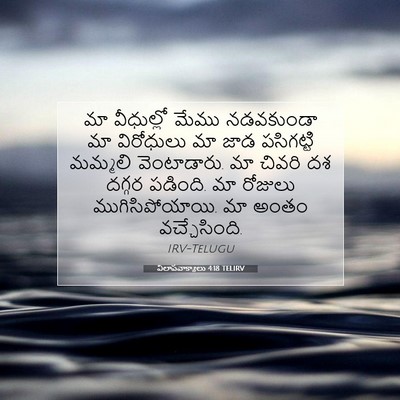 Picture 07 - విలాపవాక్యాలు 4:18 TELIRV - మా వీధుల్లో మేము - Bible Verse Picture