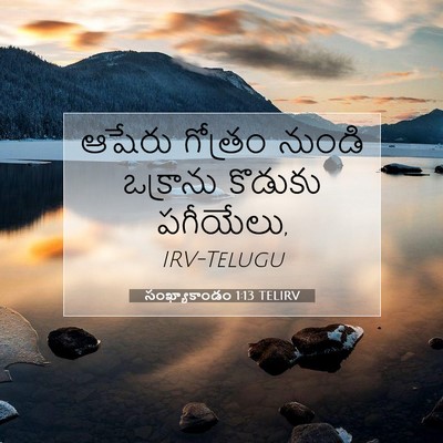 Picture 07 - సంఖ్యాకాండం 1:13 TELIRV - ఆషేరు గోత్రం - Bible Verse Picture