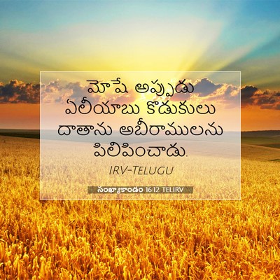 Picture 07 - సంఖ్యాకాండం 16:12 TELIRV - మోషే అప్పుడు - Bible Verse Picture