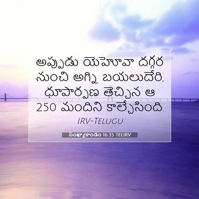 Picture 07 - సంఖ్యాకాండం 16:35 TELIRV - అప్పుడు యెహోవా - Bible Verse Picture