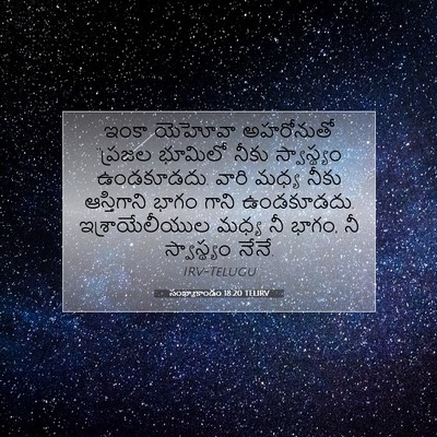 Picture 07 - సంఖ్యాకాండం 18:20 TELIRV - ఇంకా యెహోవా - Bible Verse Picture