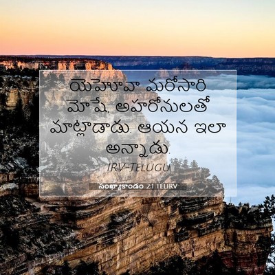 Picture 07 - సంఖ్యాకాండం 2:1 TELIRV - యెహోవా మరోసారి - Bible Verse Picture