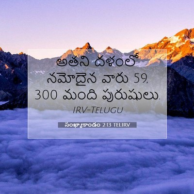 Picture 07 - సంఖ్యాకాండం 2:13 TELIRV - అతని దళంలో నమోదైన - Bible Verse Picture