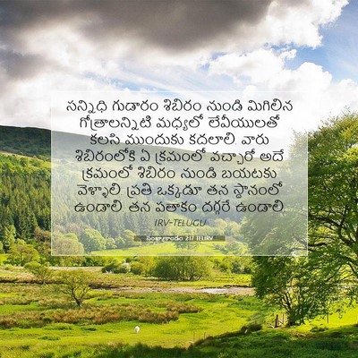 Picture 07 - సంఖ్యాకాండం 2:17 TELIRV - సన్నిధి గుడారం - Bible Verse Picture