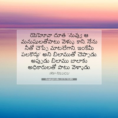 Picture 07 - సంఖ్యాకాండం 22:35 TELIRV - యెహోవా దూత - Bible Verse Picture