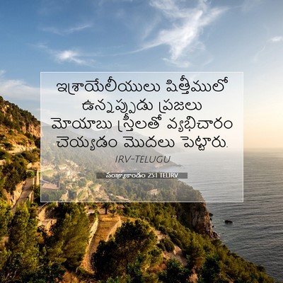 Picture 07 - సంఖ్యాకాండం 25:1 TELIRV - ఇశ్రాయేలీయులు - Bible Verse Picture