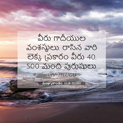 Picture 07 - సంఖ్యాకాండం 26:18 TELIRV - వీరు గాదీయుల - Bible Verse Picture