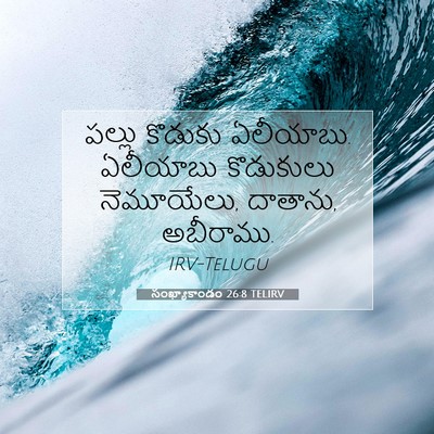 Picture 07 - సంఖ్యాకాండం 26:8 TELIRV - పల్లు కొడుకు - Bible Verse Picture