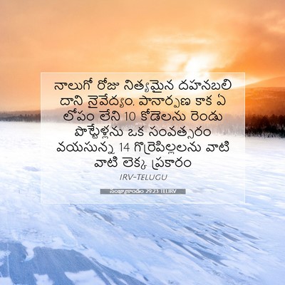 Picture 07 - సంఖ్యాకాండం 29:23 TELIRV - నాలుగో రోజు - Bible Verse Picture