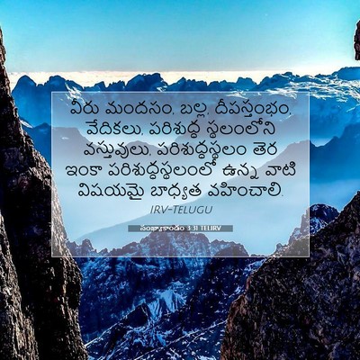 Picture 07 - సంఖ్యాకాండం 3:31 TELIRV - వీరు మందసం, బల్ల, - Bible Verse Picture