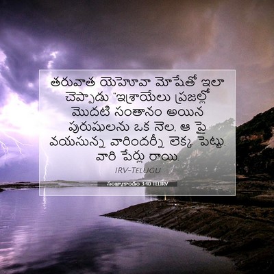 Picture 07 - సంఖ్యాకాండం 3:40 TELIRV - తరువాత యెహోవా - Bible Verse Picture