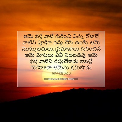 Picture 07 - సంఖ్యాకాండం 30:12 TELIRV - ఆమె భర్త వాటి - Bible Verse Picture