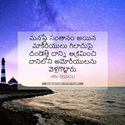 Picture 07 - సంఖ్యాకాండం 32:39 TELIRV - మనష్షే సంతానం - Bible Verse Picture
