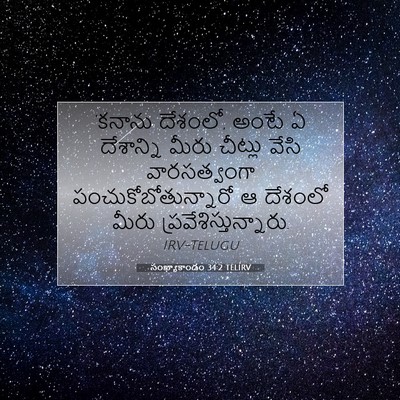 Picture 07 - సంఖ్యాకాండం 34:2 TELIRV - ‘కనాను దేశంలో, - Bible Verse Picture