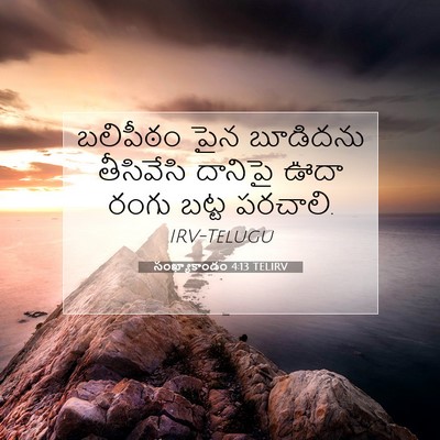 Picture 07 - సంఖ్యాకాండం 4:13 TELIRV - బలిపీఠం పైన - Bible Verse Picture