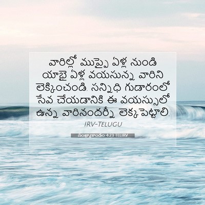 Picture 07 - సంఖ్యాకాండం 4:23 TELIRV - వారిల్లో ముప్ఫై - Bible Verse Picture