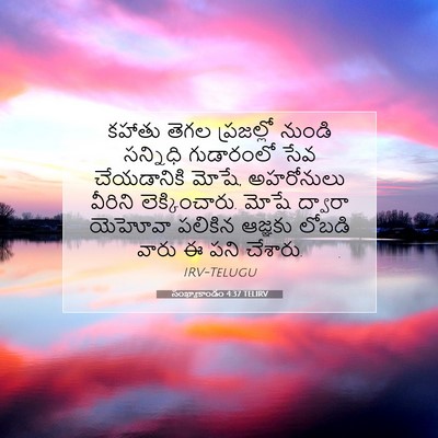 Picture 07 - సంఖ్యాకాండం 4:37 TELIRV - కహాతు తెగల - Bible Verse Picture