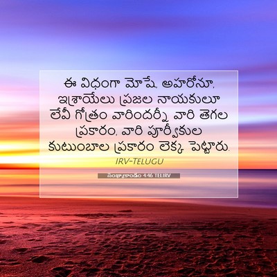 Picture 07 - సంఖ్యాకాండం 4:46 TELIRV - ఈ విధంగా మోషే, - Bible Verse Picture