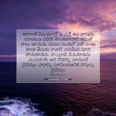 Picture 07 - సంఖ్యాకాండం 5:15 TELIRV - అలాంటి విషయంలో ఆ - Bible Verse Picture