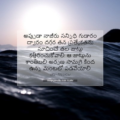 Picture 07 - సంఖ్యాకాండం 6:18 TELIRV - అప్పుడా నాజీరు - Bible Verse Picture