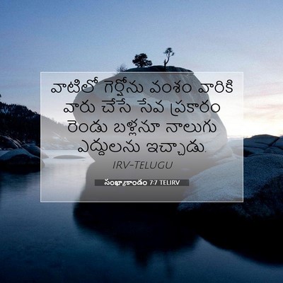 Picture 07 - సంఖ్యాకాండం 7:7 TELIRV - వాటిలో గెర్షోను - Bible Verse Picture