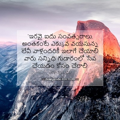 Picture 07 - సంఖ్యాకాండం 8:24 TELIRV - “ఇరవై ఐదు - Bible Verse Picture