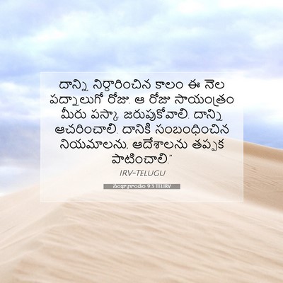 Picture 07 - సంఖ్యాకాండం 9:3 TELIRV - దాన్ని - Bible Verse Picture