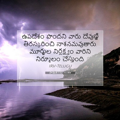 Picture 07 - సామెత 1:32 TELIRV - ఉపదేశం పొందని - Bible Verse Picture