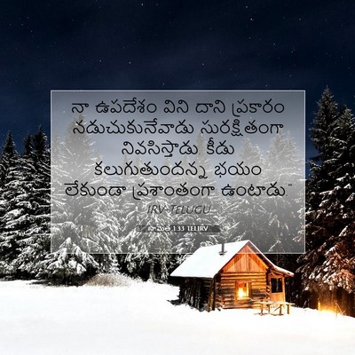 Picture 07 - సామెత 1:33 TELIRV - నా ఉపదేశం విని - Bible Verse Picture