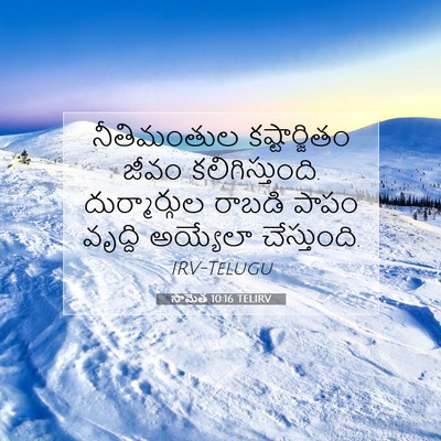Picture 07 - సామెత 10:16 TELIRV - నీతిమంతుల - Bible Verse Picture