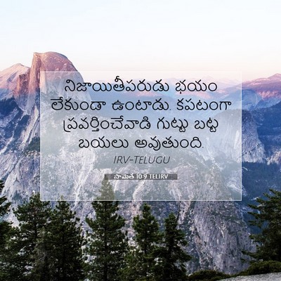 Picture 07 - సామెత 10:9 TELIRV - నిజాయితీపరుడు భయం - Bible Verse Picture